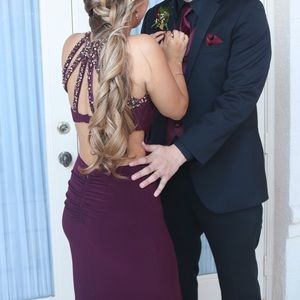 Burgundy prom dress